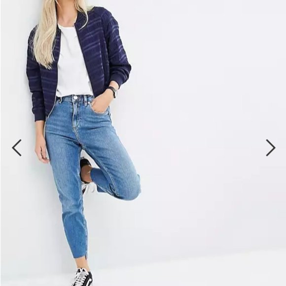 ASOS Petite Bomber in Satin Stripe Co-ord - Picture 3 of 3